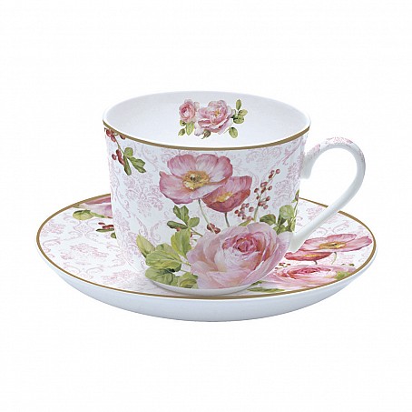 FLORAL DAMASK кружка с блюдцем 200мл Easy Life